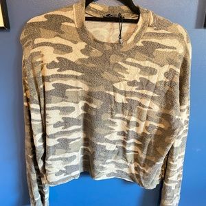 Bershka Camo Cropped Sweater
